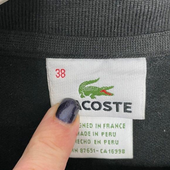 Lacoste Black Polo Shirt 38 - Picture 3 of 4